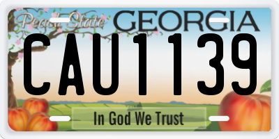 GA license plate CAU1139