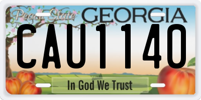 GA license plate CAU1140