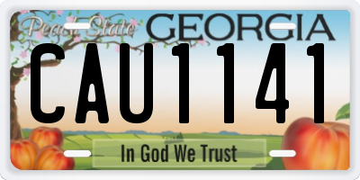 GA license plate CAU1141