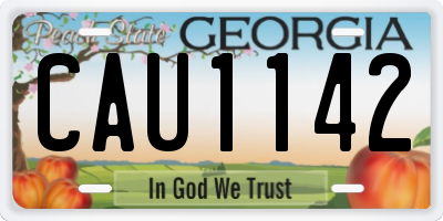 GA license plate CAU1142