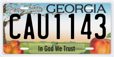 GA license plate CAU1143
