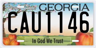 GA license plate CAU1146