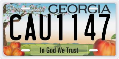 GA license plate CAU1147