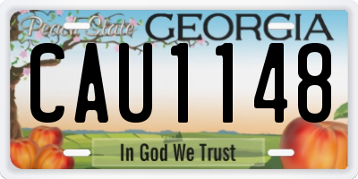 GA license plate CAU1148