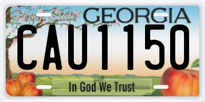 GA license plate CAU1150