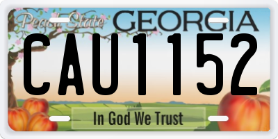 GA license plate CAU1152