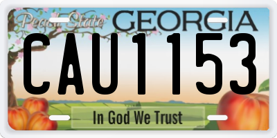 GA license plate CAU1153