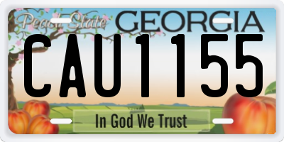 GA license plate CAU1155