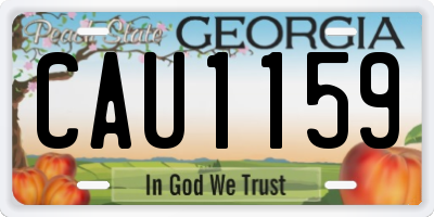 GA license plate CAU1159