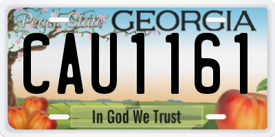 GA license plate CAU1161