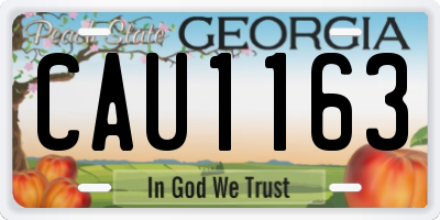 GA license plate CAU1163