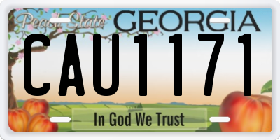 GA license plate CAU1171