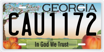 GA license plate CAU1172