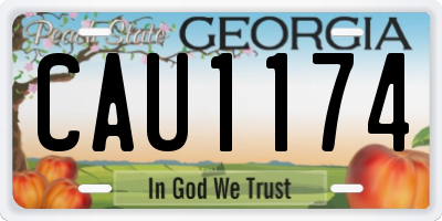 GA license plate CAU1174
