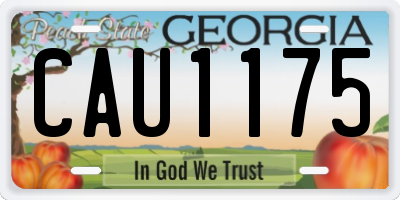 GA license plate CAU1175
