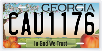 GA license plate CAU1176