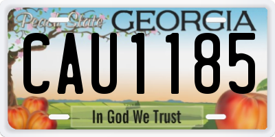 GA license plate CAU1185
