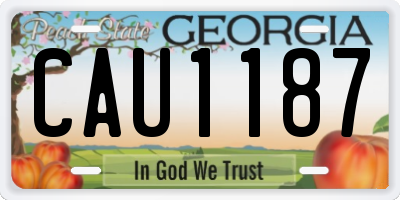 GA license plate CAU1187