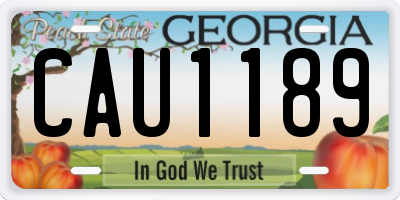 GA license plate CAU1189