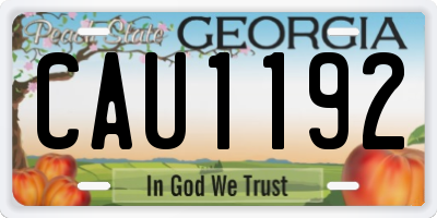 GA license plate CAU1192