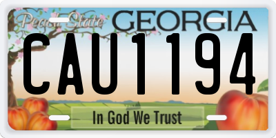 GA license plate CAU1194