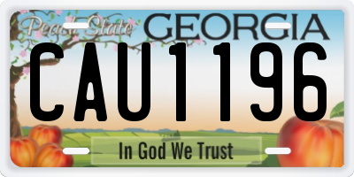 GA license plate CAU1196