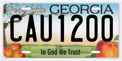 GA license plate CAU1200