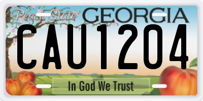 GA license plate CAU1204