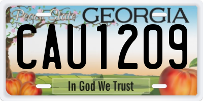 GA license plate CAU1209