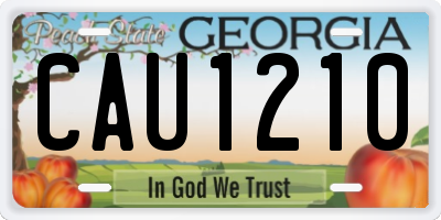 GA license plate CAU1210
