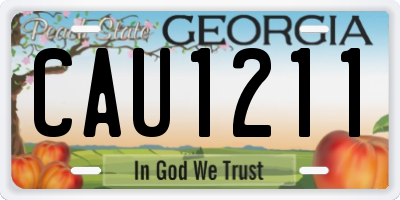 GA license plate CAU1211