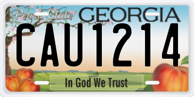 GA license plate CAU1214