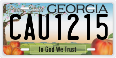 GA license plate CAU1215