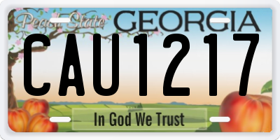 GA license plate CAU1217