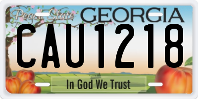 GA license plate CAU1218