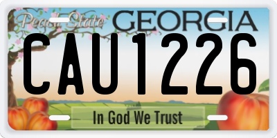 GA license plate CAU1226