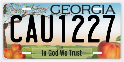GA license plate CAU1227