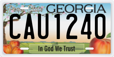 GA license plate CAU1240