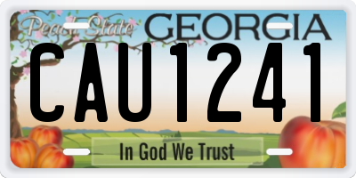 GA license plate CAU1241