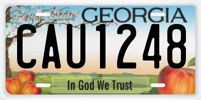 GA license plate CAU1248