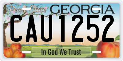 GA license plate CAU1252