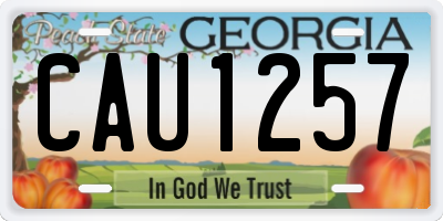 GA license plate CAU1257