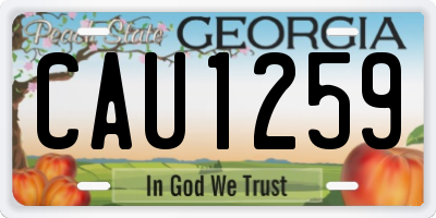 GA license plate CAU1259
