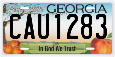 GA license plate CAU1283