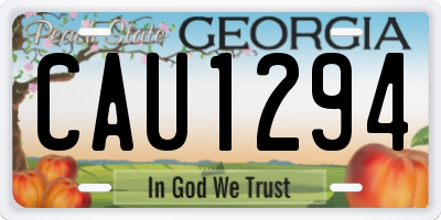 GA license plate CAU1294