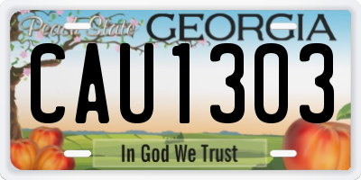 GA license plate CAU1303