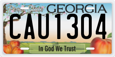 GA license plate CAU1304