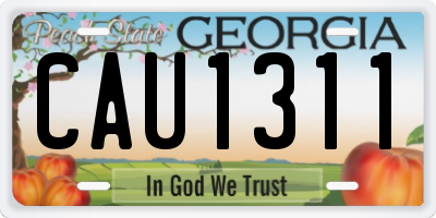 GA license plate CAU1311