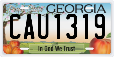 GA license plate CAU1319