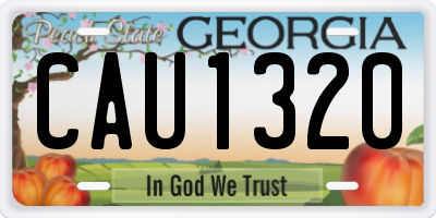 GA license plate CAU1320